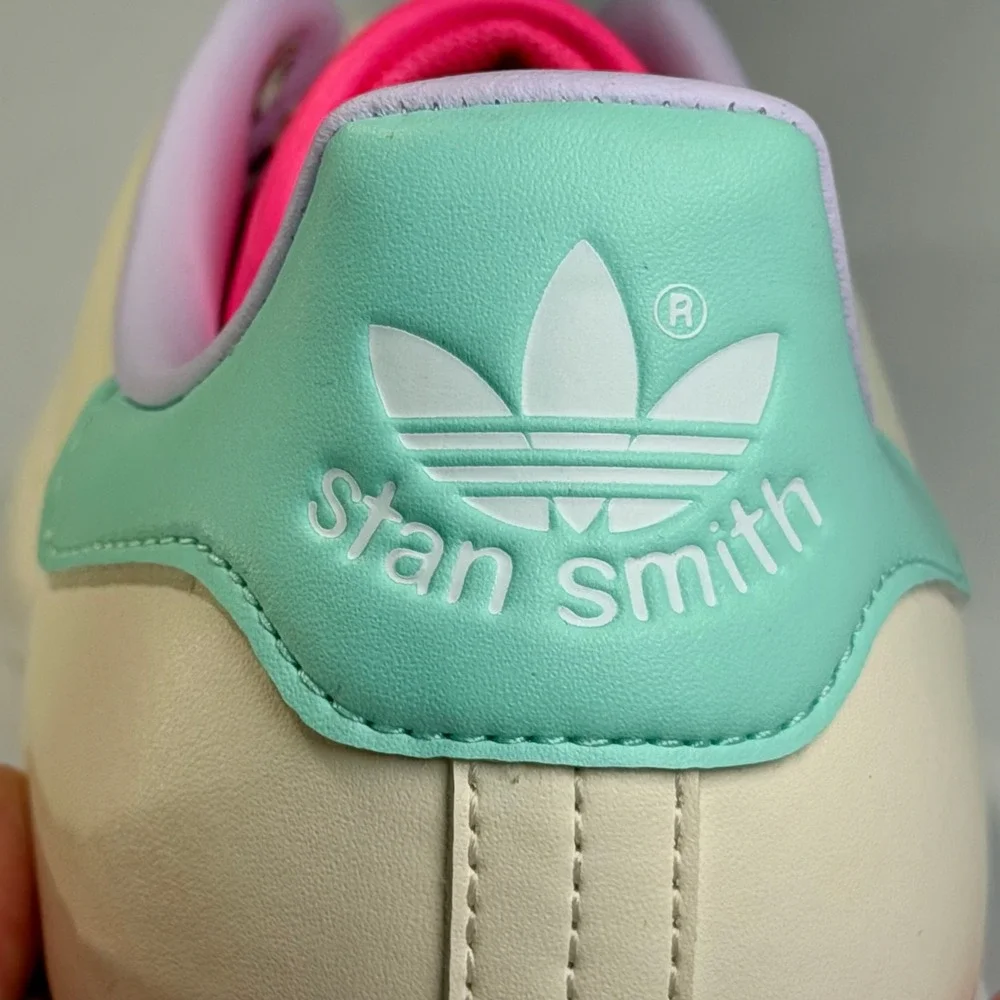 NEW Adidas Stan Smith Sneakers Womens 11 Cream Pink Mint Casual Retro Athleisure
